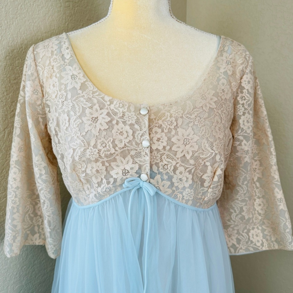 Lisette AL Sterling Vintage‎ Lingerie Gown Maxi Dress Women 38 Romantic Elegant - Picture 11 of 16